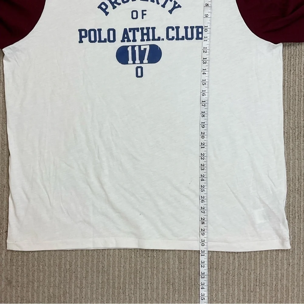 Polo By Ralph Lauren Raglan Athletic Club Baseball 3/4 Sleeve Top Size XXL